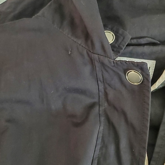 Tall Girl Hooded Anorak Size XL Zip and Snap Front Black Coat Casual Retro - Picture 5 of 15